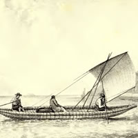 Balsa en Lago Titicaca (Bolivia)